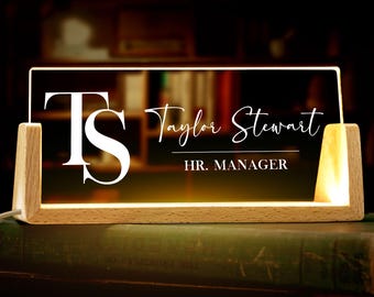 Personalized Desk Name Plate, Graduation Desk Name Plate Gift, Desk Accessories, Office Gifts for Boss Coworkers, Initial Name New Job Gifts
