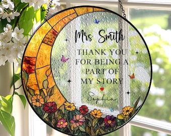 Thank You Gift For Teacher Stained Glass Suncatcher End of Year Gift Back To School Teacher Appreciation Gift Teacher Classroom Window Decor