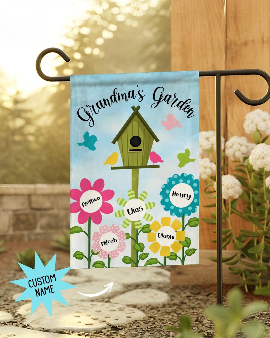 Grandma's Garden Flag, Personalized Garden Flag for Grandma, Nana's Garden Flag, Mimi's Garden