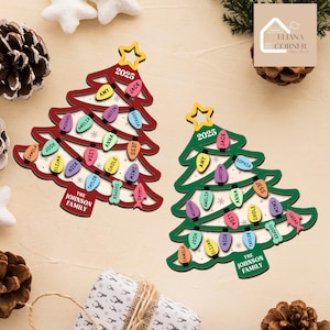 Personalized Family Tree Ornament 2025, Custom Family With Pet Ornament, Large Family Ornament, 2025 Christmas Ornament, Christmas Gifts