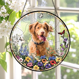 Custom Dog Portrait Stained Glass Suncatcher, Pet Photo Memorial Ornament Window Decor, Dog Cat Loss Gift For Pet Lover 4.8 (10k) By ElianaCorner Designed by ElianaCorner Shop owned by eliana 3 years on Etsy