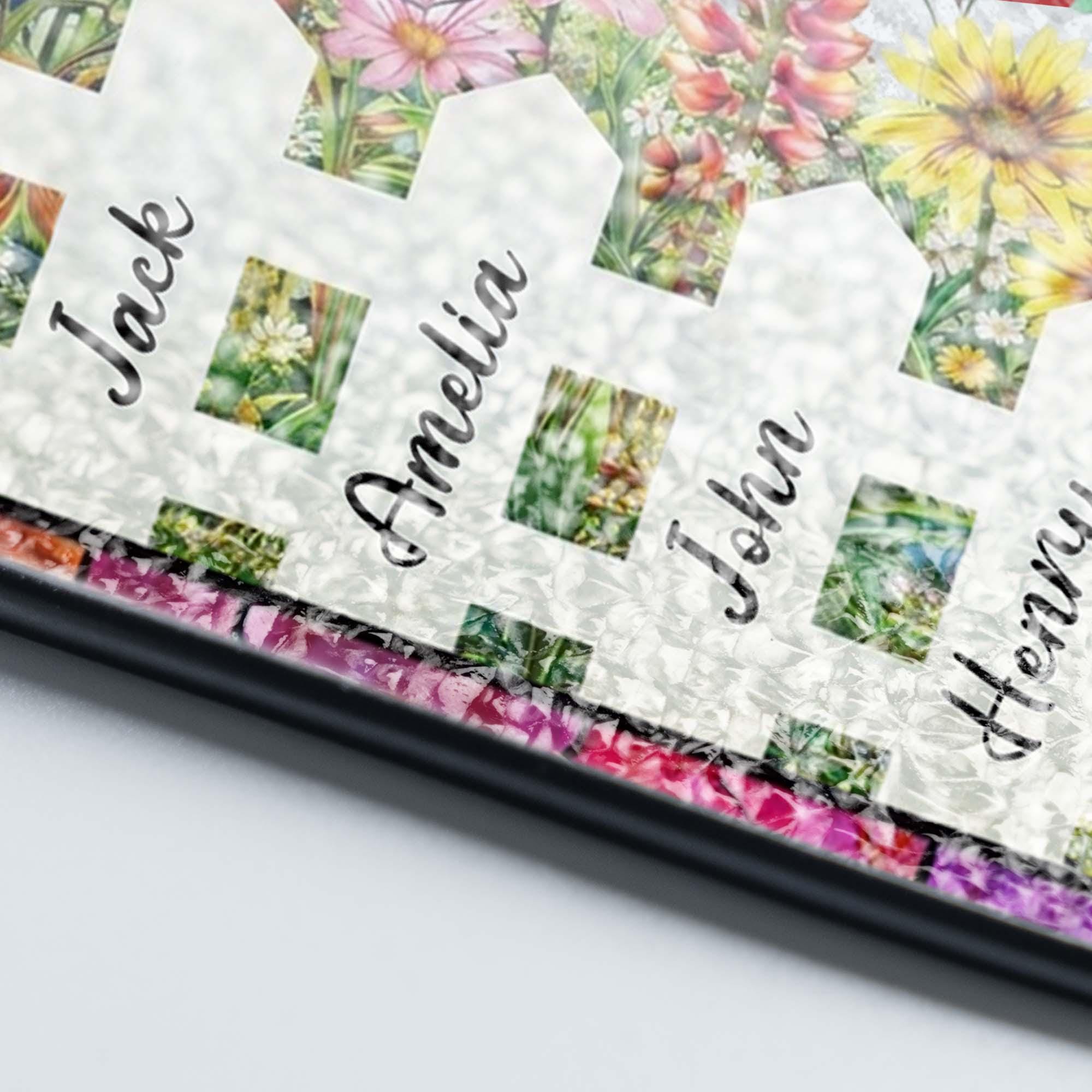 Custom Grandma's Garden Stained Glass, Personalized Love Grows Here ...