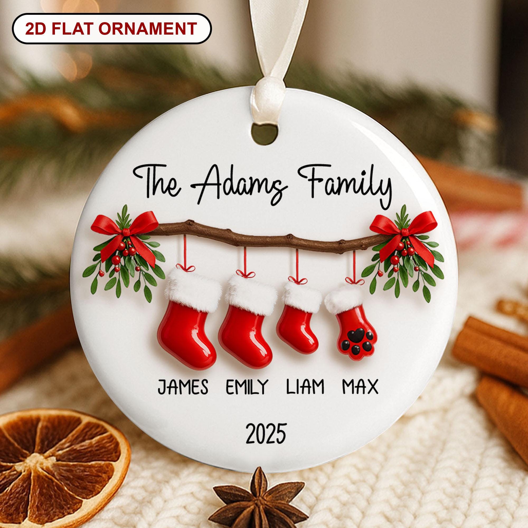 Personalized Family Christmas Ornament With Names, Custom Family of 5 ...