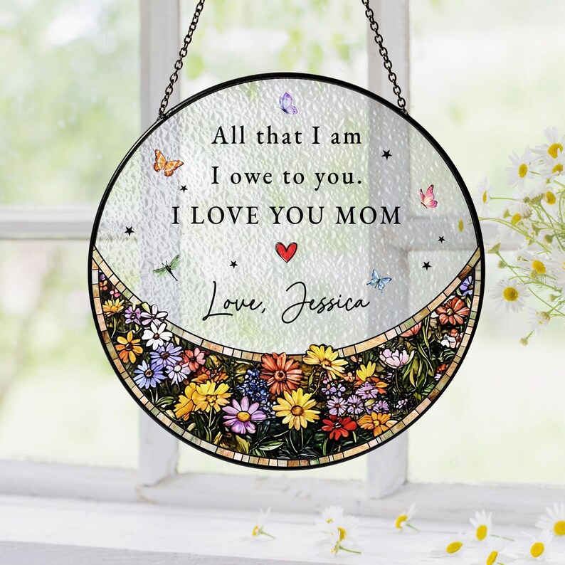 Personalized Gift for Mom Stained Glass Suncatcher Mother's Day Gift ...