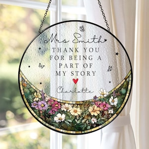 Thank You Gift For Teacher Stained Glass Suncatcher End of Year Gift Back To School Teacher Appreciation Gift Teacher Classroom Window Decor