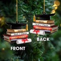 Class of 2024  2D Flat Ornament, High School Graduation Gifts, Grad Gift,Personalized Graduation Cap Ornament With Books,Graduation Ornament
