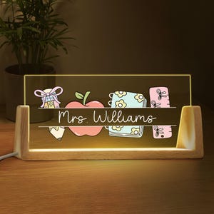 Teacher Appreciation Gift, Custom Teacher&#39;s Name Lamp, Personalized Teacher Desk Name Plate, Custom Night Light for Teacher,Graduation Gifts