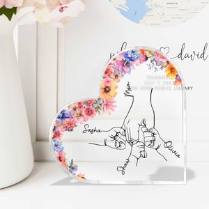 Holding Kid Hands Mom Grandma, Custom Name Mom and Kid Hands Acrylic Plaque, Mother's Day Gifts ...