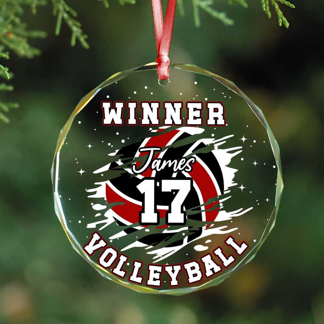 Personalized Volleyball Ornament, Custom Volleyball Team Christmas