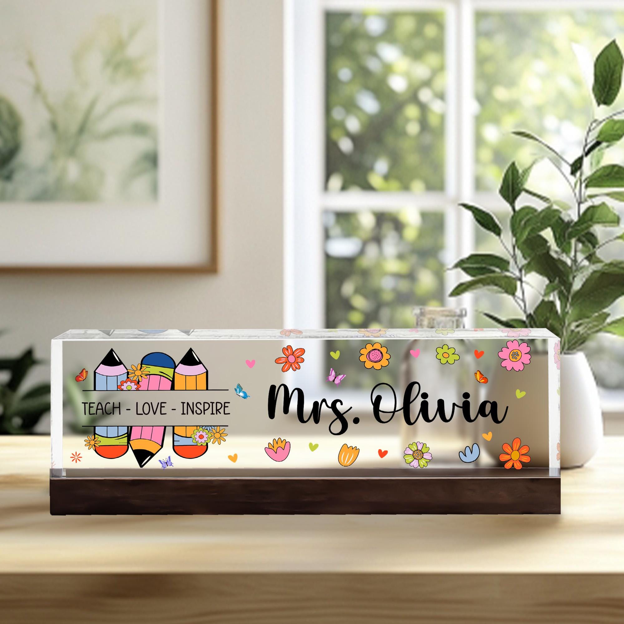 Custom Teacher Name Sign, Teacher Acrylic Desk Name Plate, Teacher Appreciation Gift Decor, Back To School Teacher Gift Classroom Decor Gift