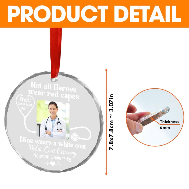 Personalized White Coat Ceremony Ornament, White Coat Party Gift