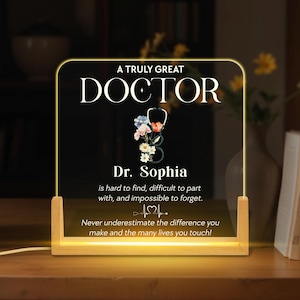 Regalo per dottore, targa acrilica personalizzata per dottore, regalo di apprezzamento per dottore, regalo di laurea, regalo di addio, il miglior dottore di sempre, regali di ringraziamento