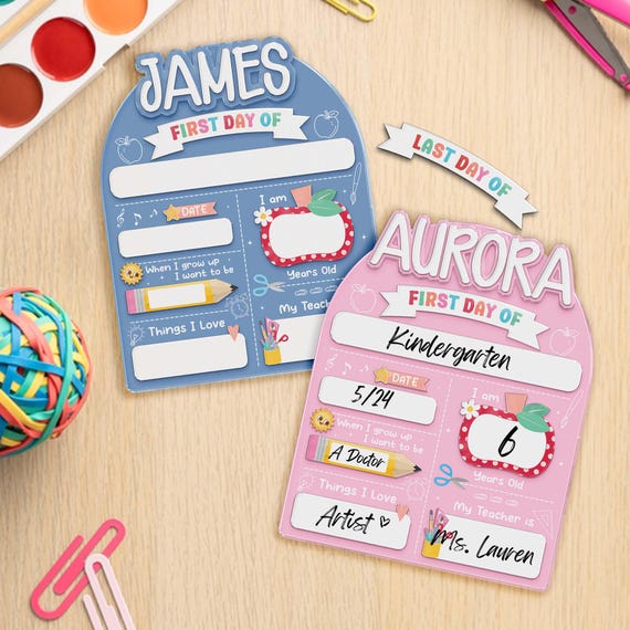 Customized Back to School Sign, First Day of School Sign, Last Day of School Sign, Back to School Photo 1st Day Custom Kid School Board Sign
