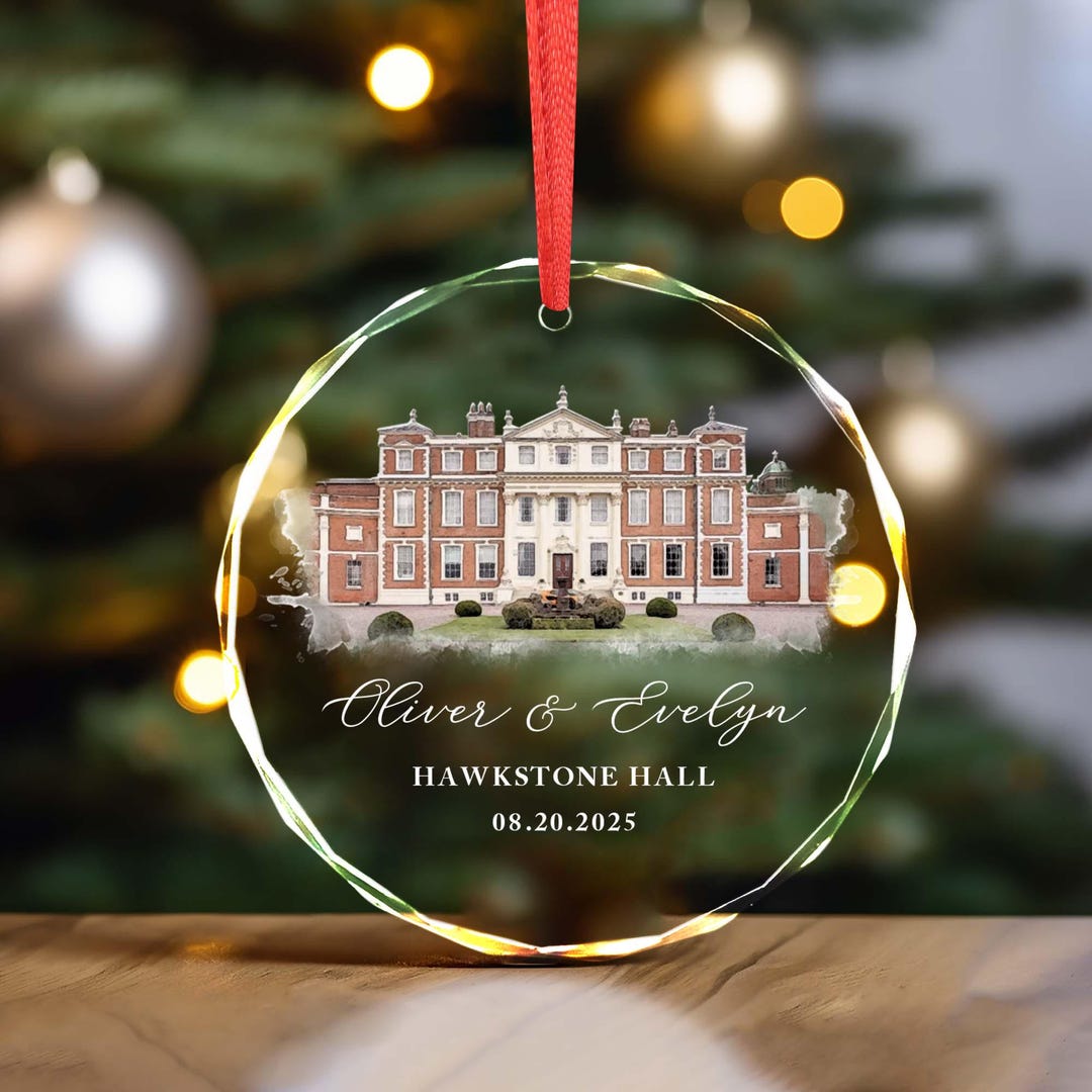 Watercolor Wedding Venue Ornament
