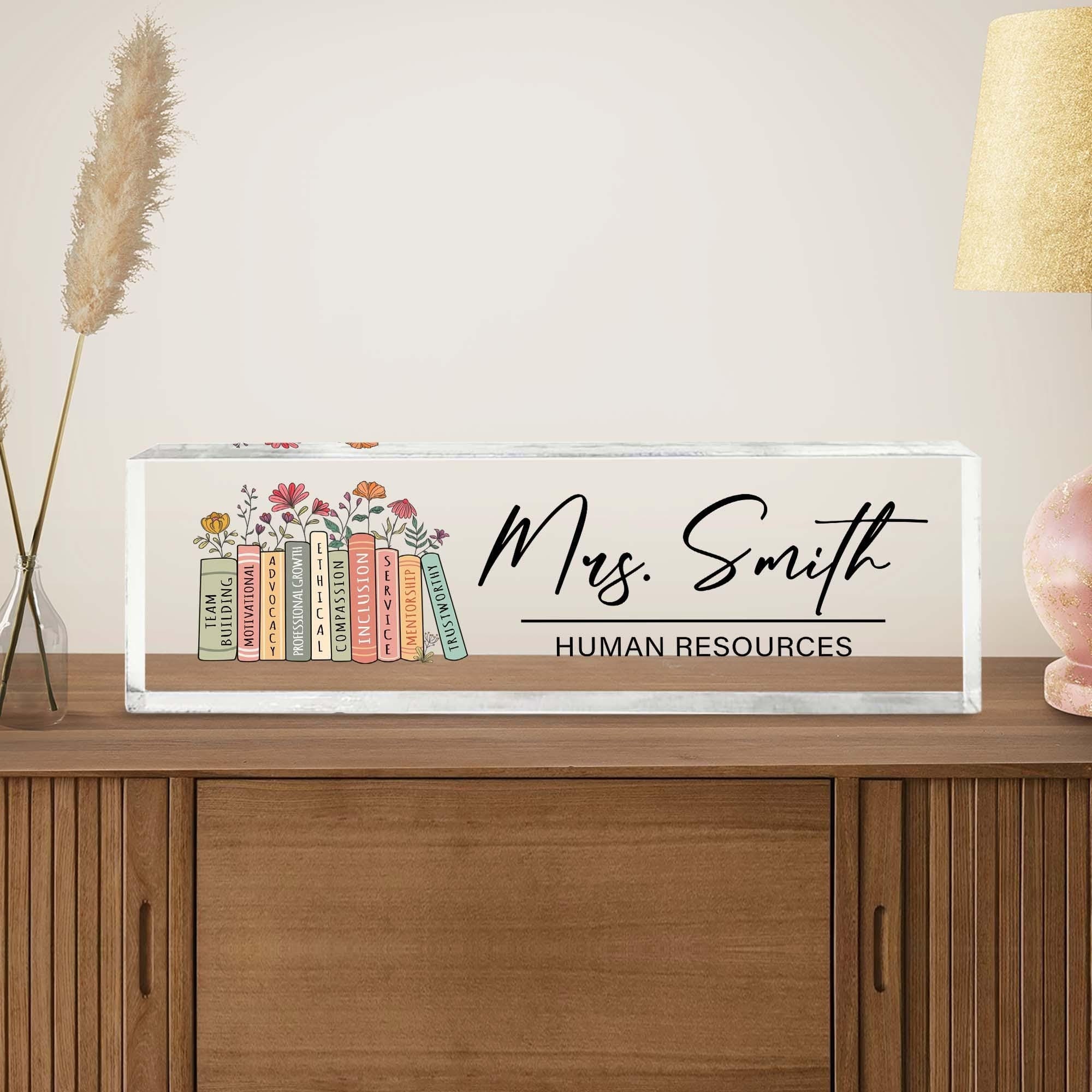 Personalized Human Resources Desk Name Plate, Administrative Gifts, Hr Squad Decor, Hr Sign,Hr Manager Gift,Coworker Gift,Gift for Recruiter