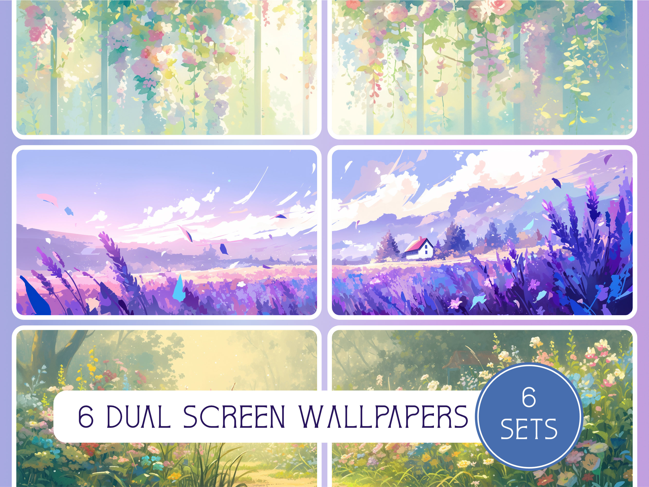 Cottage Comfort Dual Screen Collection, 6 Sets, 6 Super Ultrawide  Wallpapers, High Resolution, 32:9, Multiple Screens, Lofi,instant Download  - Etsy, image size:2667x2001