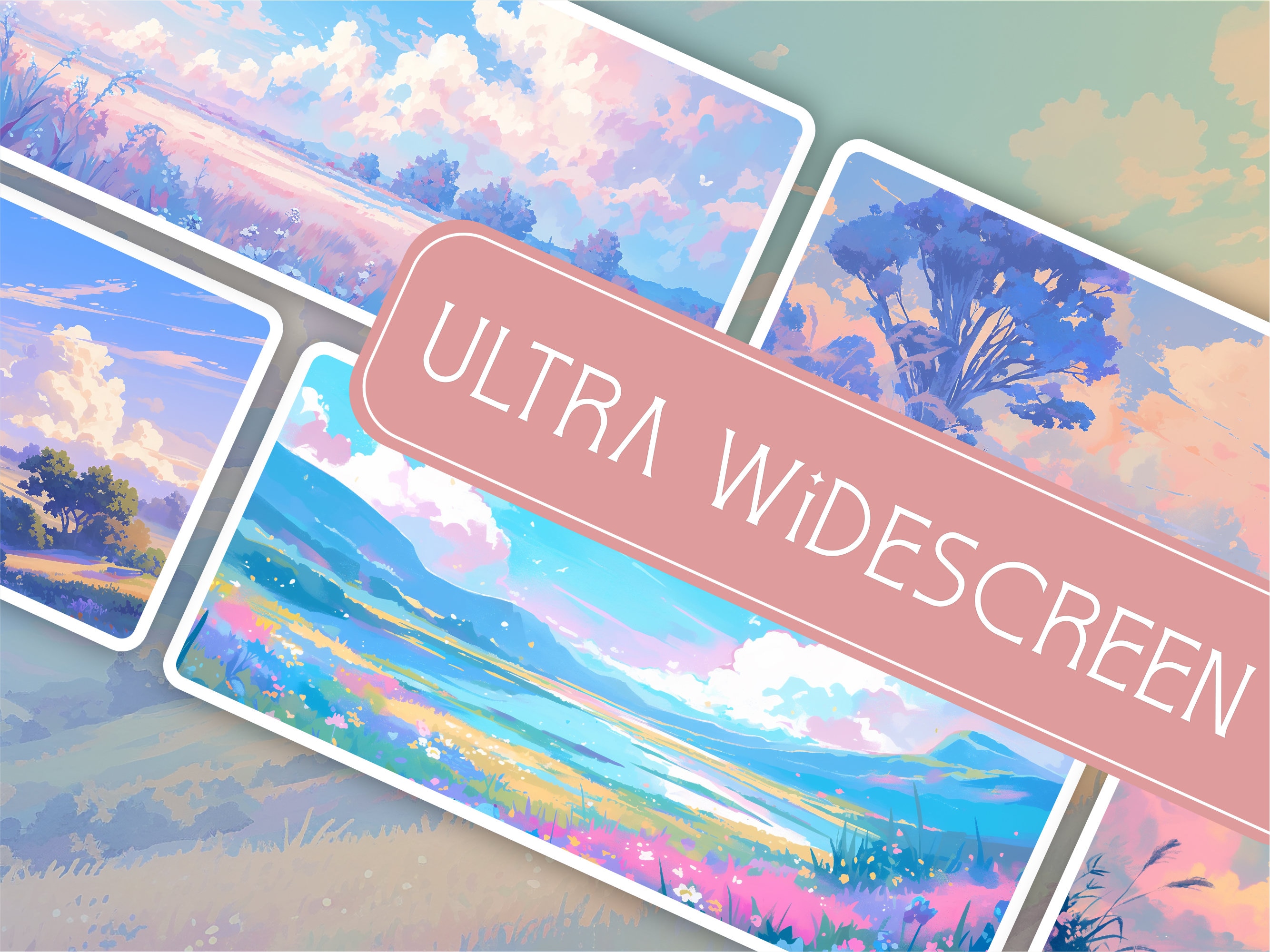 Lo Fi Riverside Background Lofi Landscape Wallpaper Collection, 12 Digital Backgrounds, Commercial ...