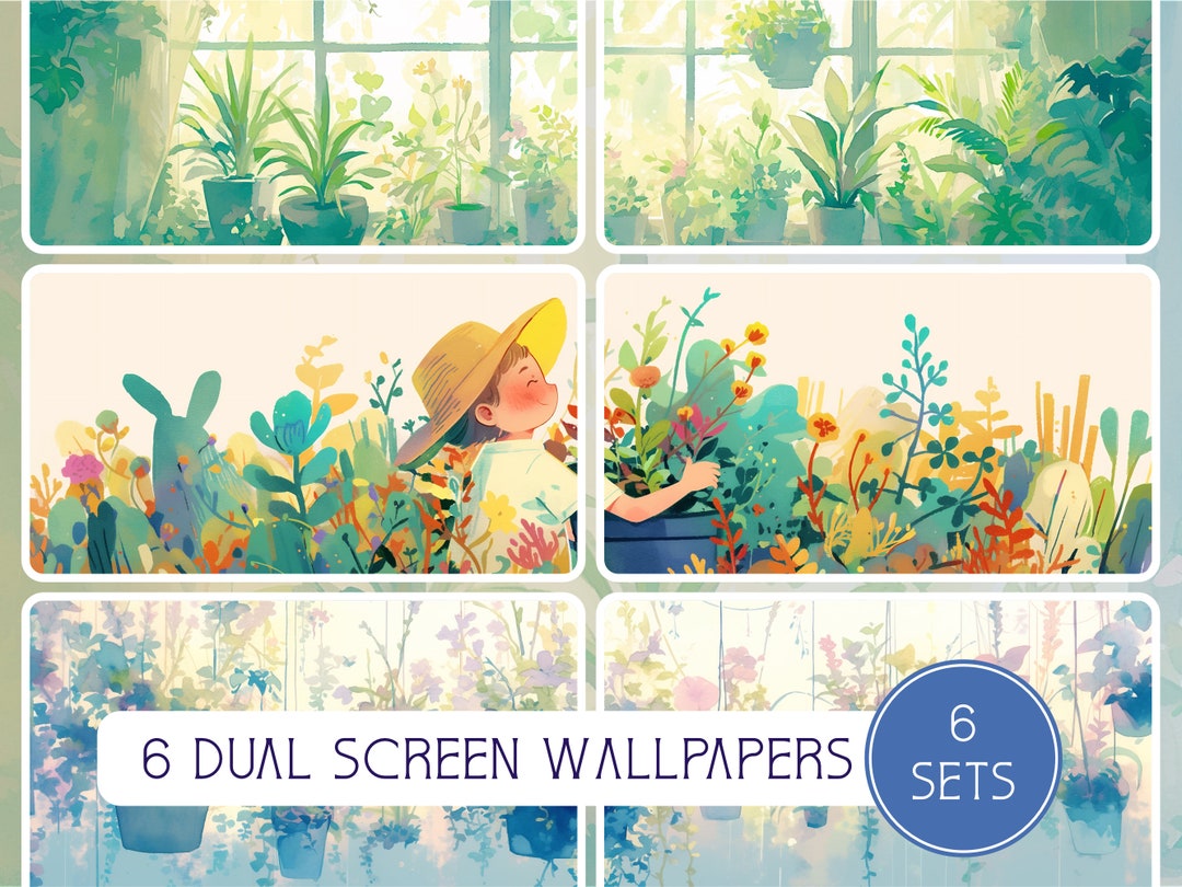 Home Bloom Dual Screen Collection, 6 Sets, 6 Super Ultrawide Wallpapers ...