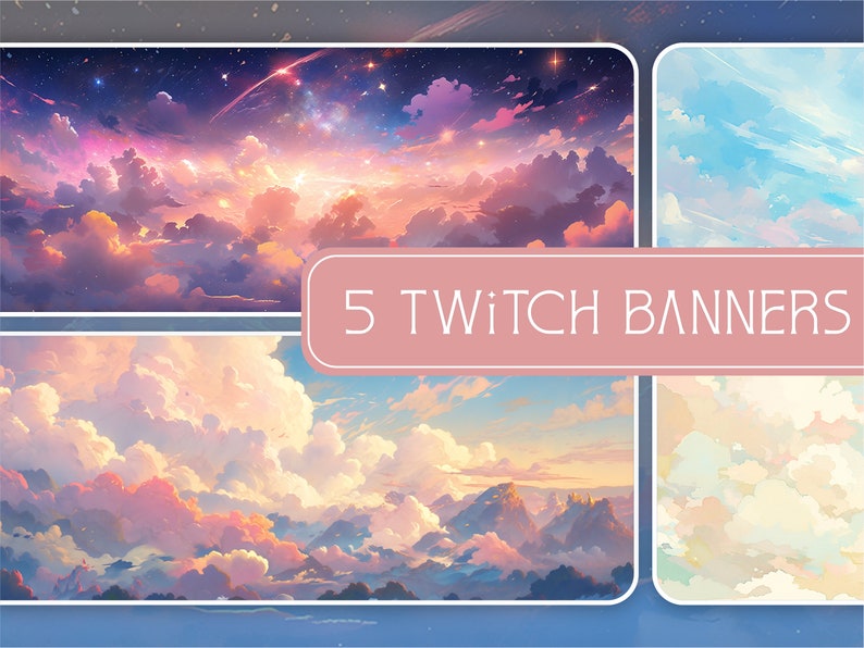 Spectacular Skies Twitch Banner Collection, 5 Banners, 4 Bonus ...