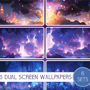 Collezione Nature Spell Dual Screen, 6 set, 6 sfondi super ultrawide, alta risoluzione, 32:9, schermi multipli, Lofi, download istantaneo