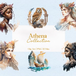 Ancient Greek Mythology Olympian Gods Athena SVG Cut file by