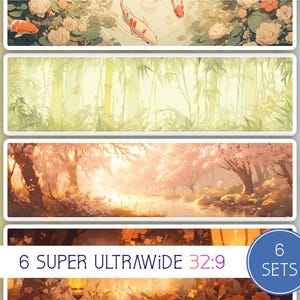 Serene Breeze Collection, aspect ratio 32:9, 6 sfondi Super Ultrawide, alta risoluzione, desktop, bonus doppio schermo, Lofi, download