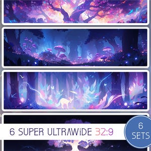 Collezione Astral Pathway, rapporto d'aspetto 32:9, 6 sfondi Super Ultrawide, alta risoluzione, desktop, doppio schermo bonus, Lofi, download