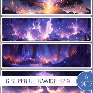 Nature Spell Collection, 32:9 aspect ratio, 6 Super Ultrawide Wallpapers, High Resolution, desktop, bonus dual screen,Lofi, Instant Download