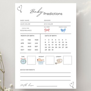 Cartes de prédictions et de conseils pour les parents, Jeux de baby shower neutres, Cartes d'activités imprimables pour une fête de genre, Conseils pour maman