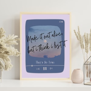 That’s So True lyrics print, Gracie Abrams poster, Girls room art, Minimalist music quote poster, Gracie Abrams fan gifts, Digital download
