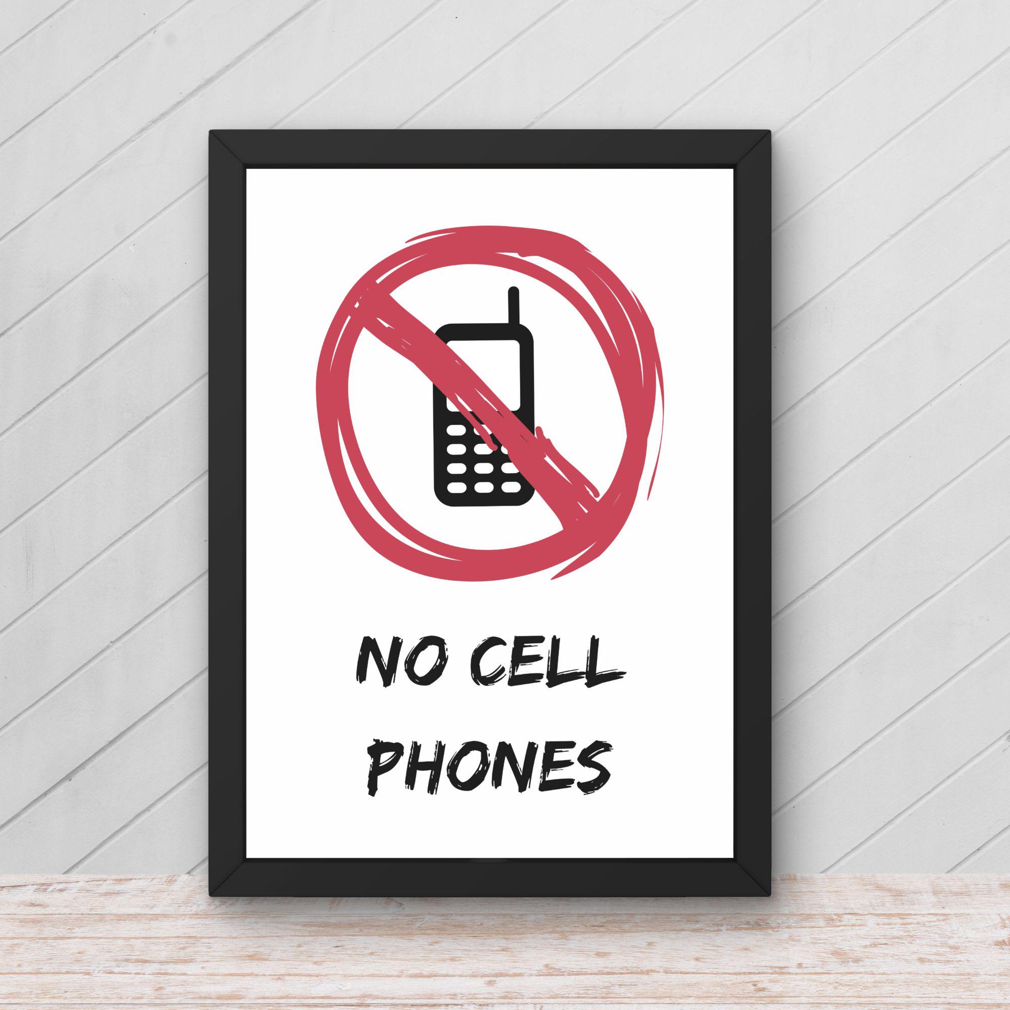 No Phone Code Printable No Mobile Phone Sign