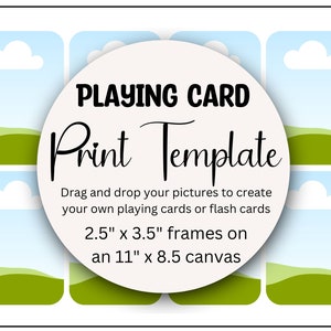 PLAYING Card Print Template- Canva drag and drop templates- diy project- flash cards, oracle cards, small business inserts- MRR PLR