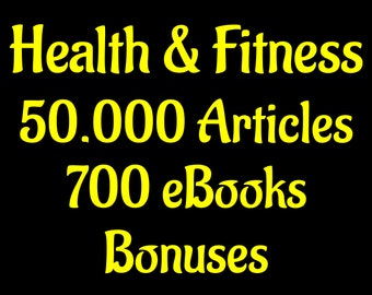 50,000 Health & Fitness PLR Articles + 700 PLR eBooks + Bonuses |  Wellness Content for Website, Blog, Social Media...