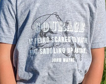 John Wayne Shirt, Youth Tee, Cowboy Shirt, Horse Shirt, Western Shirt, John Wayne, Saddle Up, Bella Canvas Youth