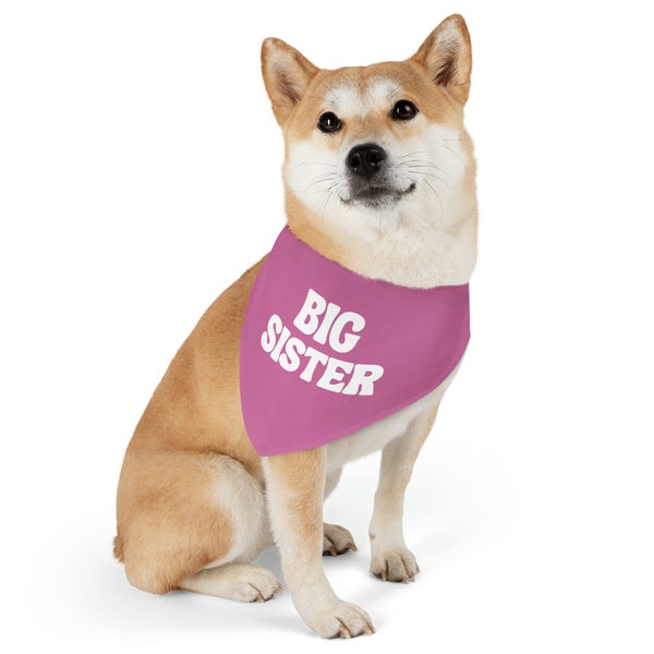 Big Sister Dog Collar, Pet Bandana Collar, Pregnancy Announcement, Big Sis Collar for Pet, Pet Bandana