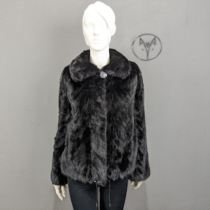 Mink fur bomber jacket black color, classic fur coat for woman, All sizes available.