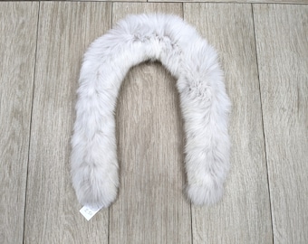 Handmade Fox Fur Hood Trim Detachable Fluffy Collar Scarf