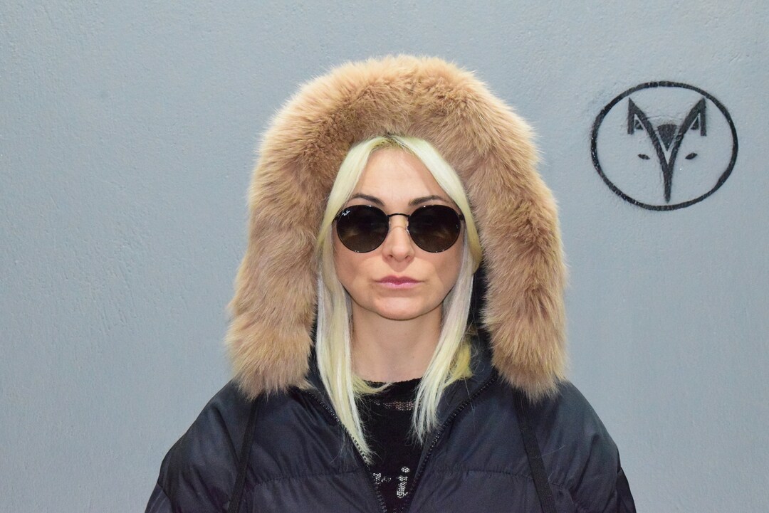 Pelzkragen Echtpelz Kapuzenstreifen Fuchspelz Kapuze, Kragen