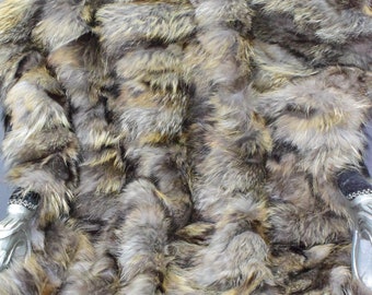 Finn Raccoon fur blanket throw, brown color, real soft and warm fur cover, home decoration cozy fur bedspread.