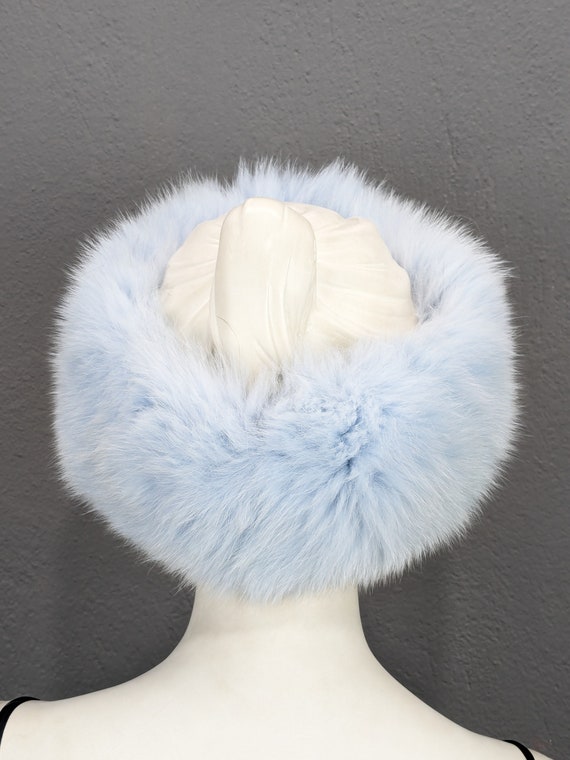 Powder Blue Dyed Fox Headband. Flawless. mitchies-matchings-light-blue-  main image 3
