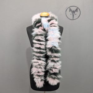 Fox fur scarf colorful, long scarf high quality long fur, Women and Men neck warmer.
