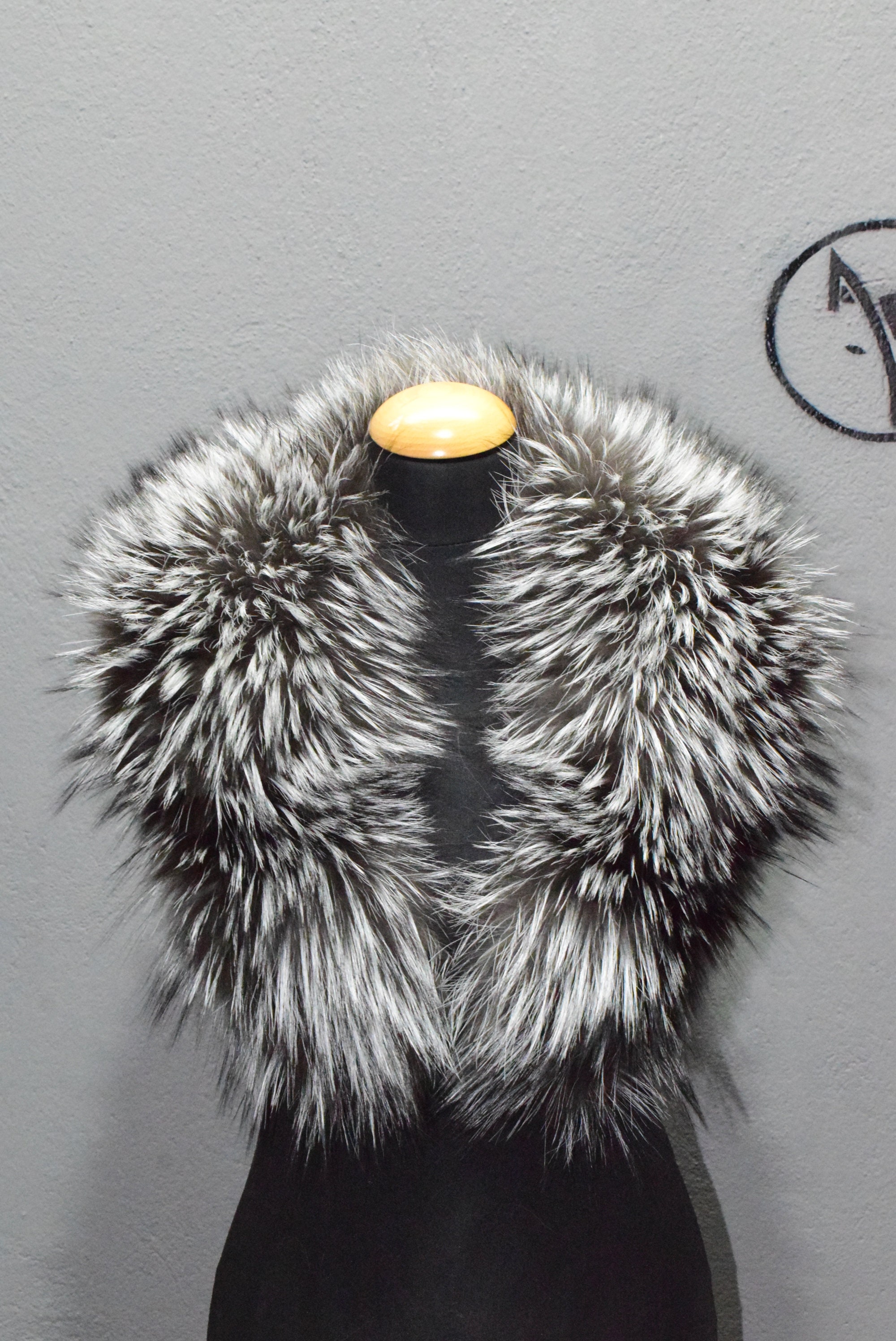 【OPEN YY】 FAUX FUR COLLAR SCARF GRAY Faux Fur Collar Scarf for Women (Light Gray) – Melifluos