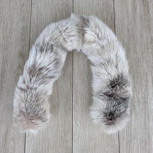 Fox fur trim for hood beige multicolor, detachable fur to make your jacket or coat unique.