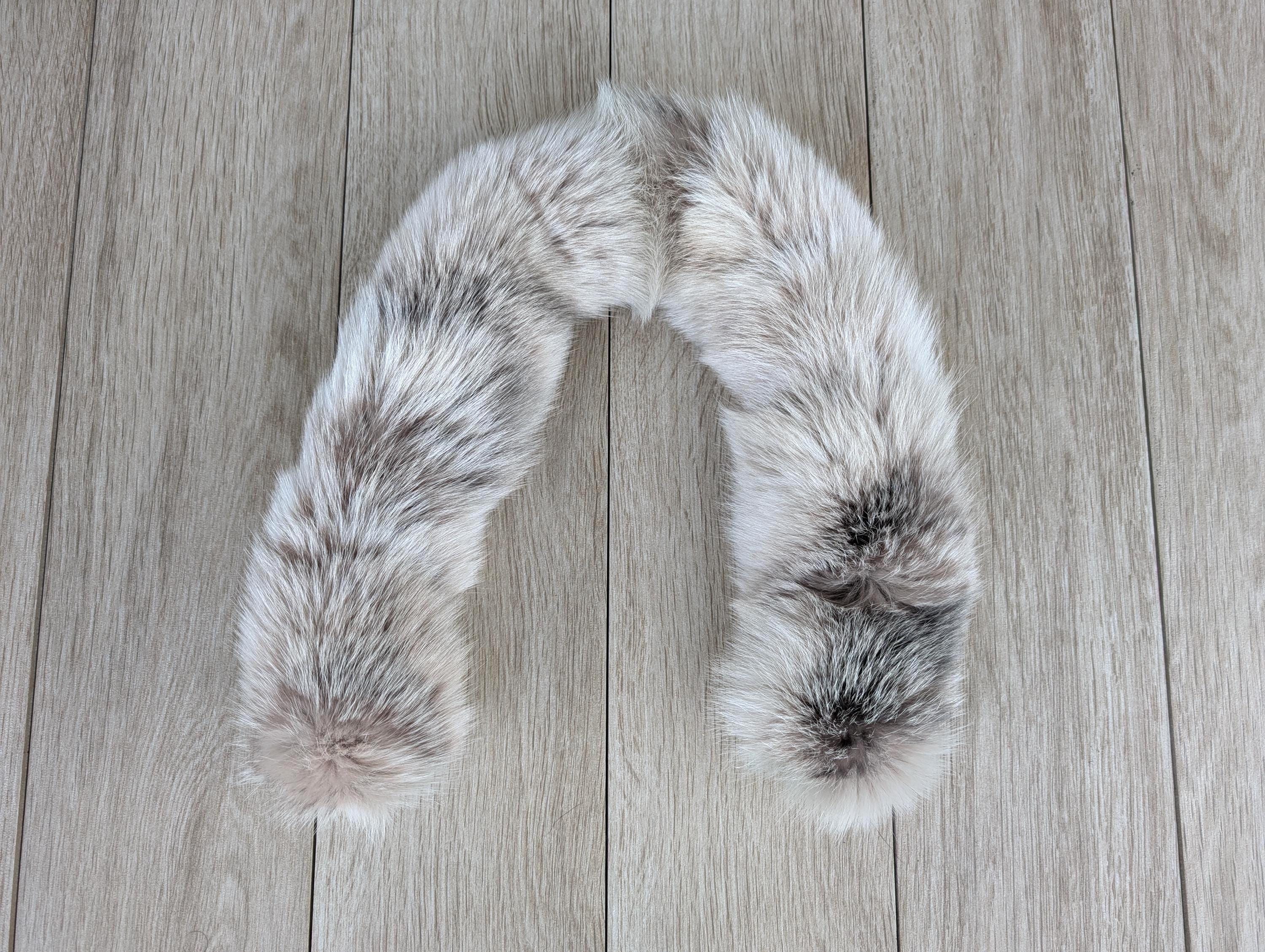 Fox fur trim for hood beige multicolor, detachable fur to make your jacket or coat unique.