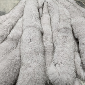 Fox fur trim by inche, cm, blue Fox thick fur stripes, DIY Scarf, cuff&#39;s, collar&#39;s.