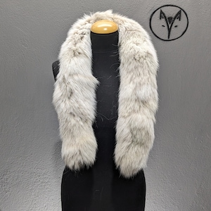 Fox fur scarf, collar, neck warmer, beige colour real Fox fur, fluffy soft warm neck accessory, unisex wear.