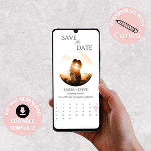 Minimalist Save the Date Template, Save the Date Invitation, Simple Save the Date, Digital Save the Date Card, Editable Template, SMS, DIY