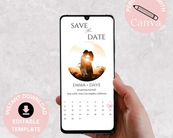 Minimalist Save the Date Template, Save the Date Invitation, Simple Save the Date, Digital Save the Date Card, Editable Template, SMS, DIY