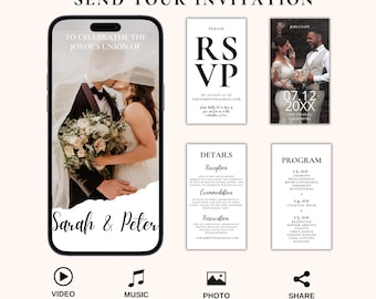Wedding Invitation Video Template Wedding Invitation Animated Wedding Invitation Digital Wedding Invitation Electronic Wedding Invitation
