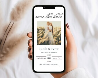 Save The Date Digital Electronic Save The Date Template Digital Invite Save The Date Evite Ecard iPhone Invitation Smartphone Invite DIY